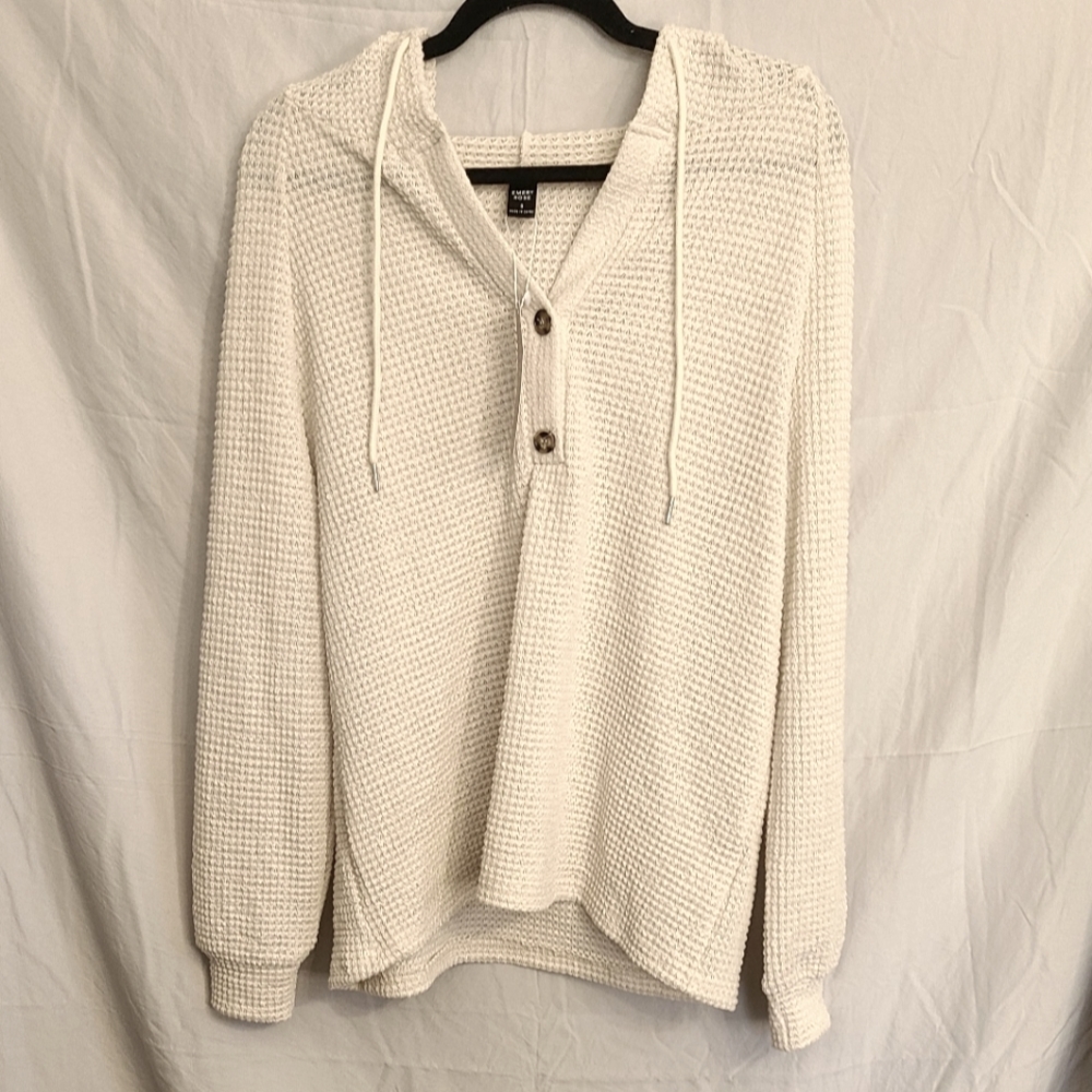 NWT Emery Rose loose knit pullover hoodie